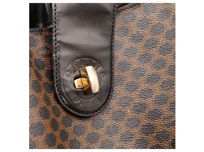 Céline Celine Bolso de Hombro Monogram Macadam Castaño Negro - vista 12