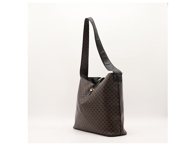 Céline Celine Bolso de Hombro Monogram Macadam Castaño Negro - vista 2