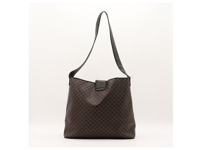 Céline Celine Bolso de Hombro Monogram Macadam Castaño Negro - vista 3