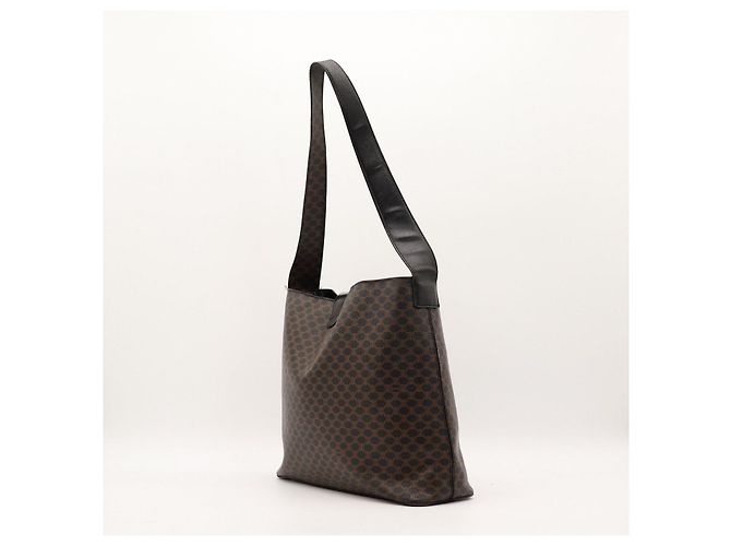 Céline Celine Bolso de Hombro Monogram Macadam Castaño Negro - vista 4