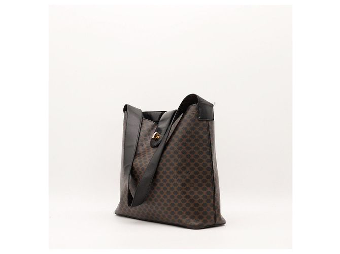 Céline Celine Bolso de Hombro Monogram Macadam Castaño Negro - vista 7
