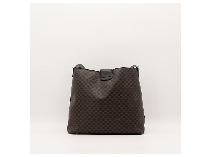 Céline Celine Bolso de Hombro Monogram Macadam Castaño Negro - vista 8