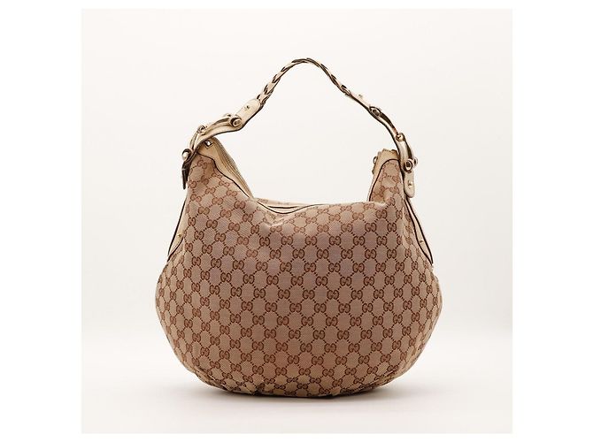 Gucci GG Monogram Canvas Hobo-Tasche Braun Beige - Ansicht 3
