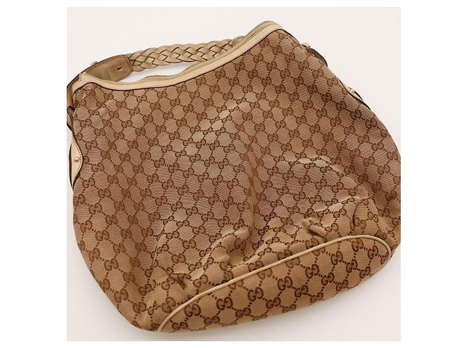 Gucci GG Monogram Canvas Hobo-Tasche Braun Beige - Ansicht 6