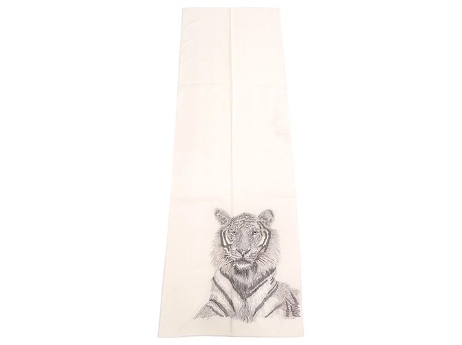 Hermès Lenço Hermes Tigre Royal King's Tiger Large Muffler Cru - vista 2