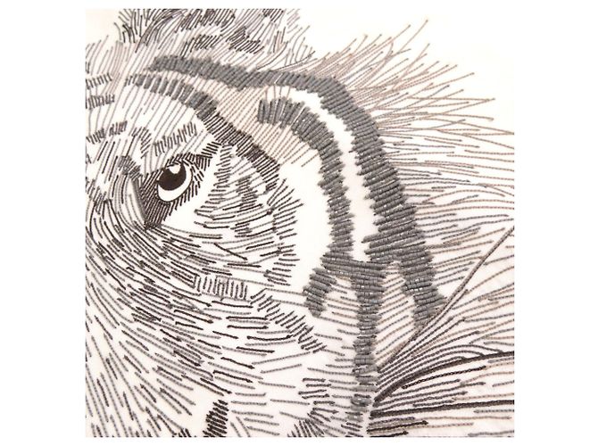 Hermès Lenço Hermes Tigre Royal King's Tiger Large Muffler Cru - vista 7