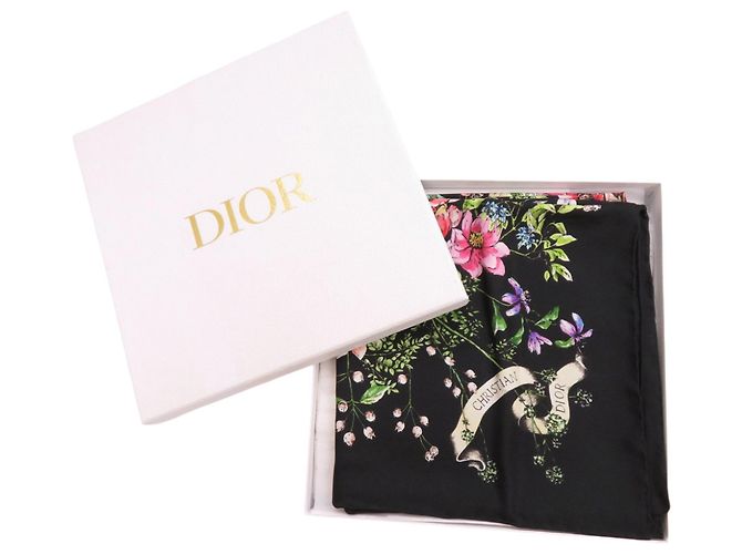 Sciarpa in seta Christian Dior D Constellation Nero Verde - vista 2