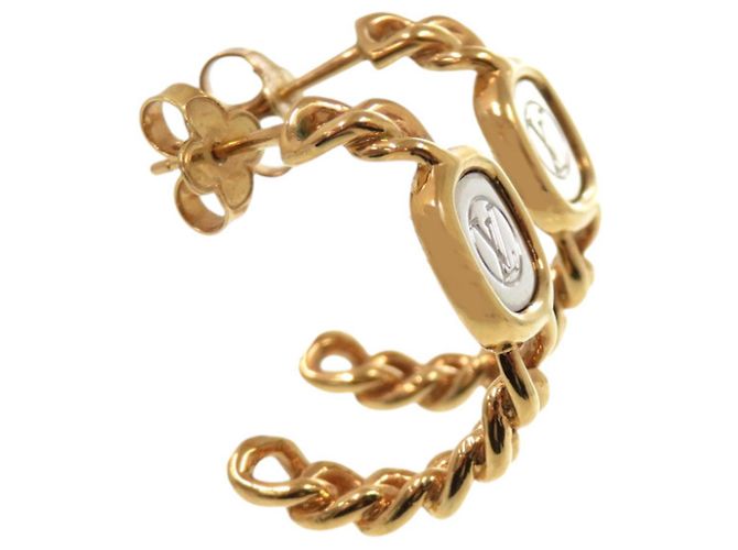 Orecchini Logo Chain in metallo dorato Louis Vuitton Argento D'oro - vista 3