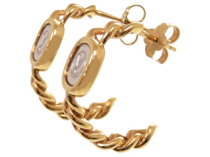 Orecchini Logo Chain in metallo dorato Louis Vuitton Argento D'oro - vista 4