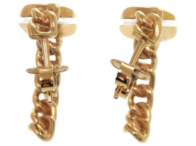 Orecchini Logo Chain in metallo dorato Louis Vuitton Argento D'oro - vista 5