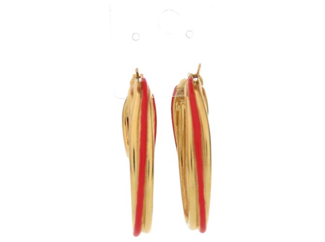 Céline Pendientes de aro Celine Oro y Rojo Roja Dorado - vista 3