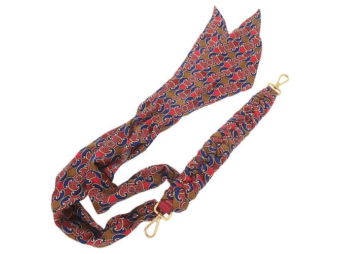 Fendi Silk Multicolor Handle Strap Replacement Brown Red Blue Golden - view 5