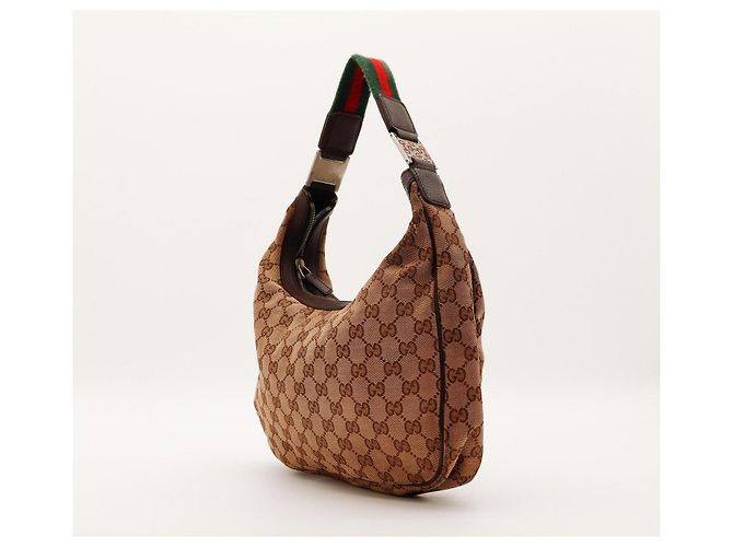Gucci Borsa Hobo in tela Monogram GG Marrone - vista 2