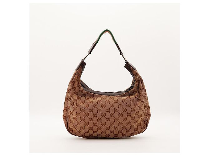 Gucci Borsa Hobo in tela Monogram GG Marrone - vista 3
