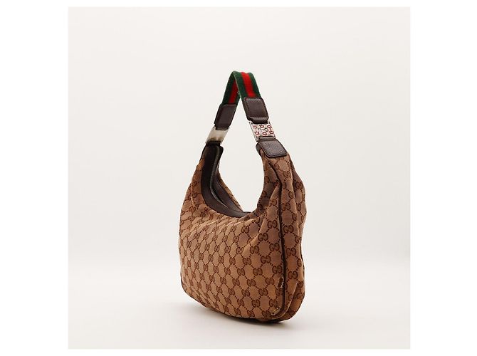 Gucci Borsa Hobo in tela Monogram GG Marrone - vista 4