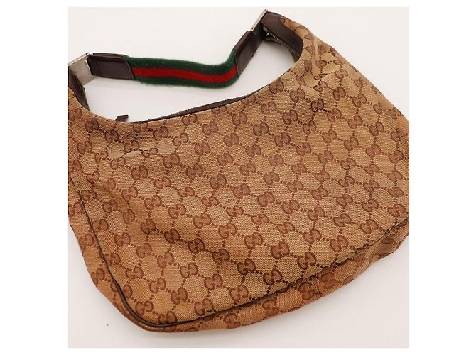 Gucci Borsa Hobo in tela Monogram GG Marrone - vista 6