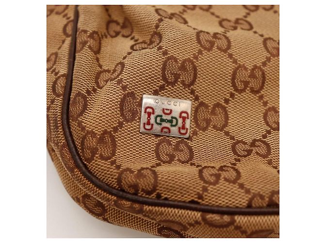 Gucci Borsa Hobo in tela Monogram GG Marrone - vista 9