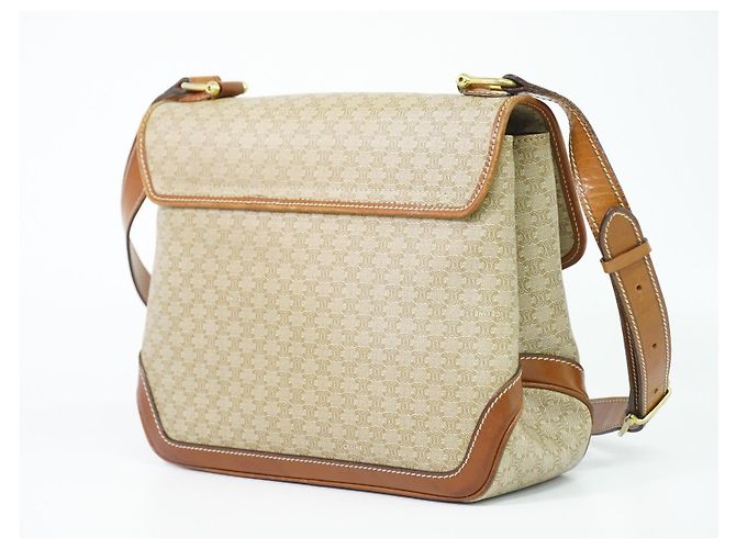 Edge Céline Celine Vintage Macadam Canvas Medium Beige - vista 2
