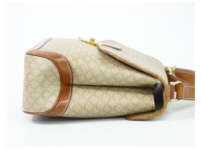 Edge Céline Celine Vintage Macadam Canvas Medium Beige - vista 3