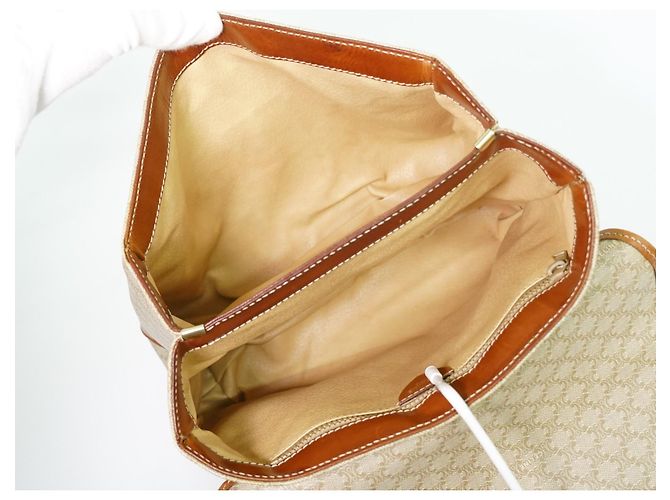 Edge Céline Celine Vintage Macadam Canvas Medium Beige - vista 4