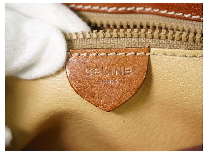 Edge Céline Celine Vintage Macadam Canvas Medium Beige - vista 5