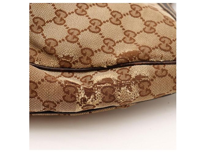 Borsa Hobo Abbey in tela monogrammata Gucci Marrone Rosso Verde - vista 9