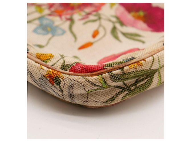 Gucci Jackie Floral Canvas Shoulder Bag Multiple colors Beige - view 11