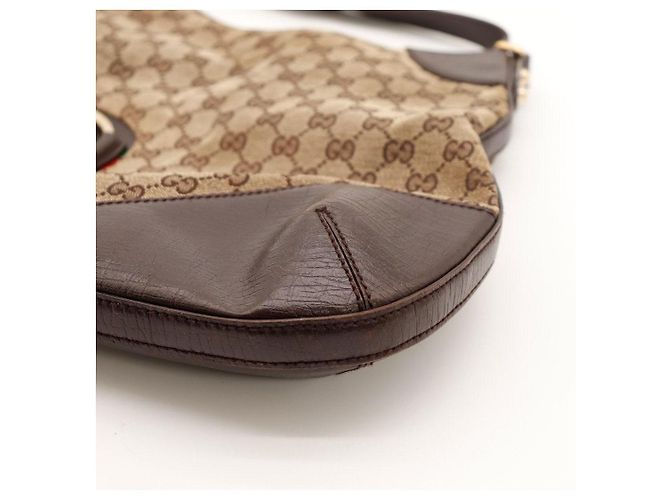 Gucci Borsa Hobo GG Supreme Canvas Horsebit Marrone Monogramma - vista 10