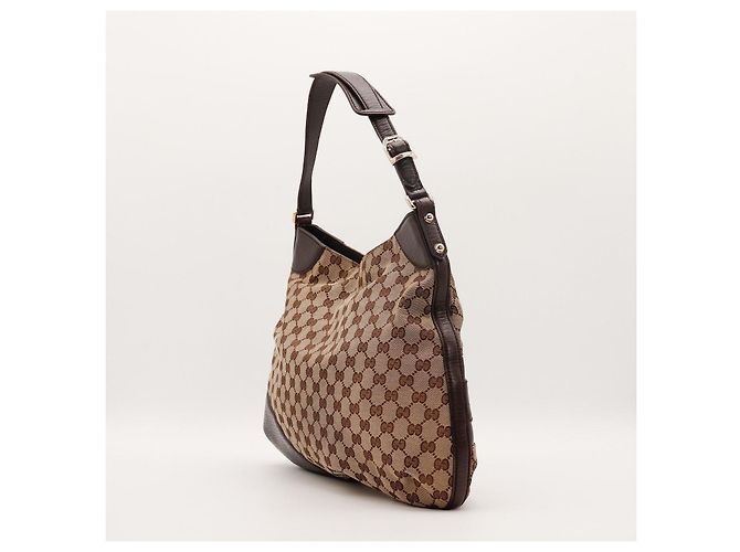 Gucci Borsa Hobo GG Supreme Canvas Horsebit Marrone Monogramma - vista 4