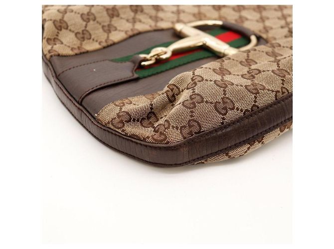 Gucci Borsa Hobo GG Supreme Canvas Horsebit Marrone Monogramma - vista 9