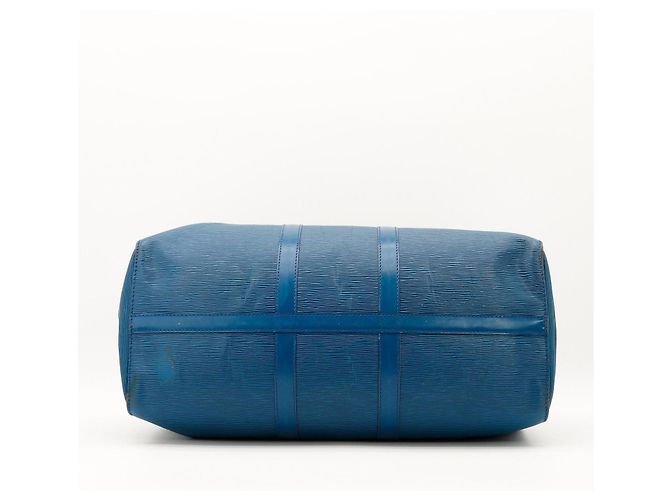 Louis Vuitton Keepall 55 Borsa da Viaggio Pelle Epi Blu - vista 5