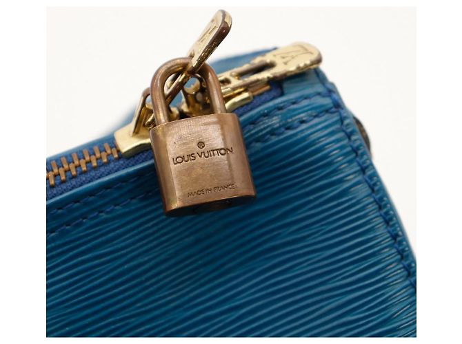 Louis Vuitton Keepall 55 Borsa da Viaggio Pelle Epi Blu - vista 7