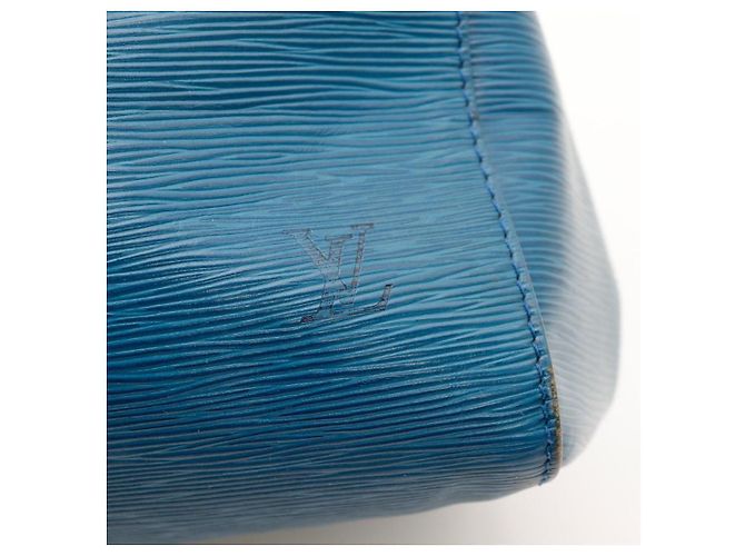 Louis Vuitton Keepall 55 Borsa da Viaggio Pelle Epi Blu - vista 8