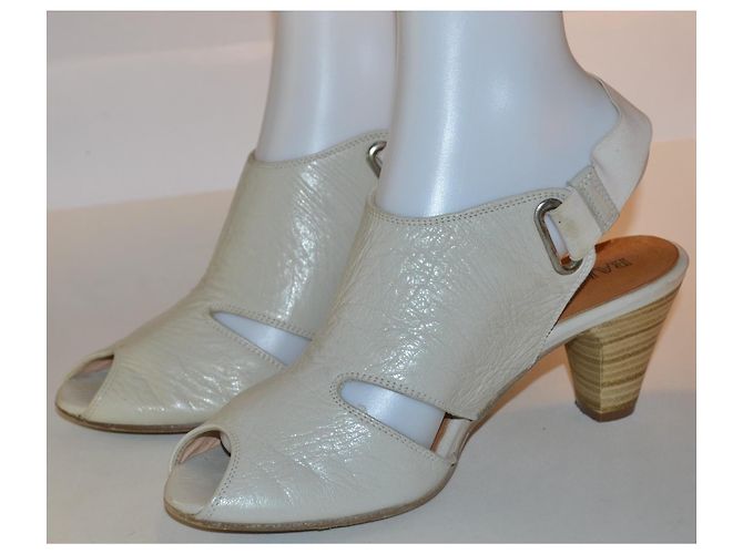 Sandali Balmain in pelle con tacco Bianco Grigio - vista 2