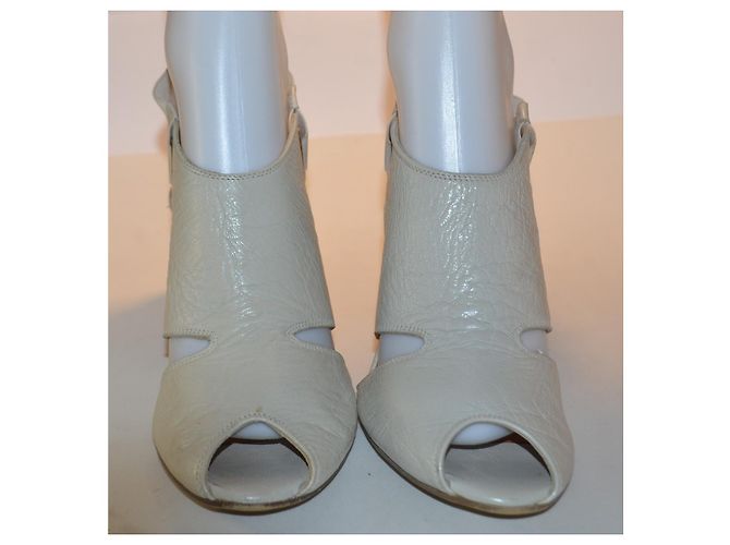 Sandali Balmain in pelle con tacco Bianco Grigio - vista 3