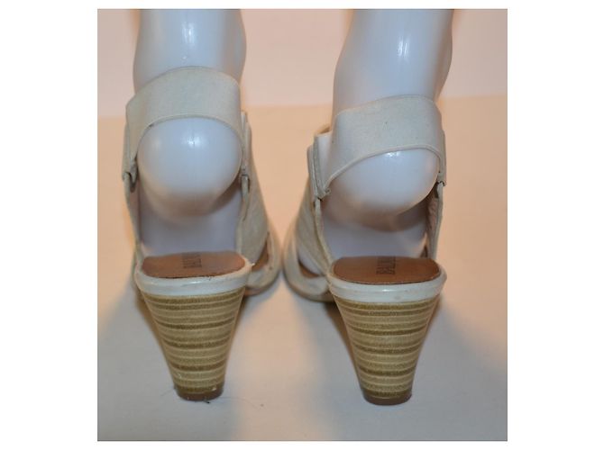 Sandali Balmain in pelle con tacco Bianco Grigio - vista 4