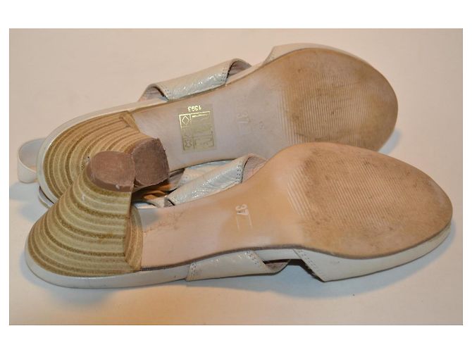 Sandali Balmain in pelle con tacco Bianco Grigio - vista 5