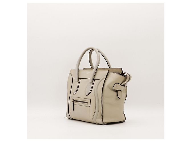 Céline Celine Nano Luggage Borsa Tote Pelle Beige - vista 2