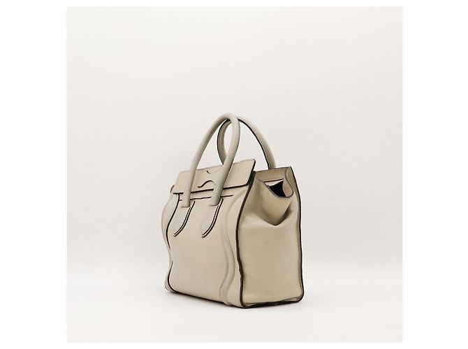 Céline Celine Nano Luggage Borsa Tote Pelle Beige - vista 4