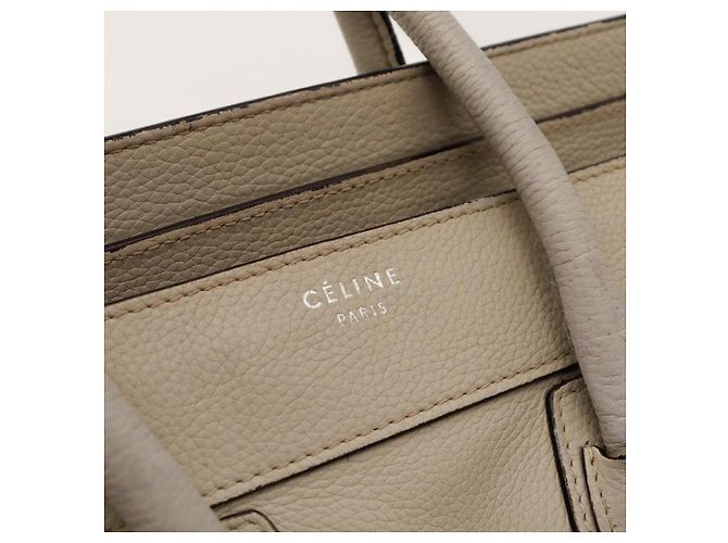 Céline Celine Nano Luggage Borsa Tote Pelle Beige - vista 7