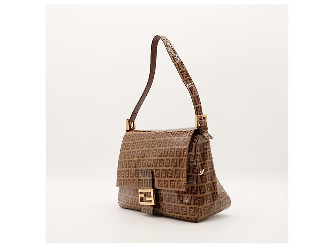 Fendi Borsa Baguette Zucca Monogram Marrone - vista 2