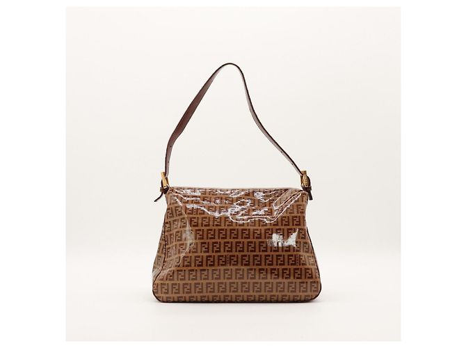 Fendi Borsa Baguette Zucca Monogram Marrone - vista 3
