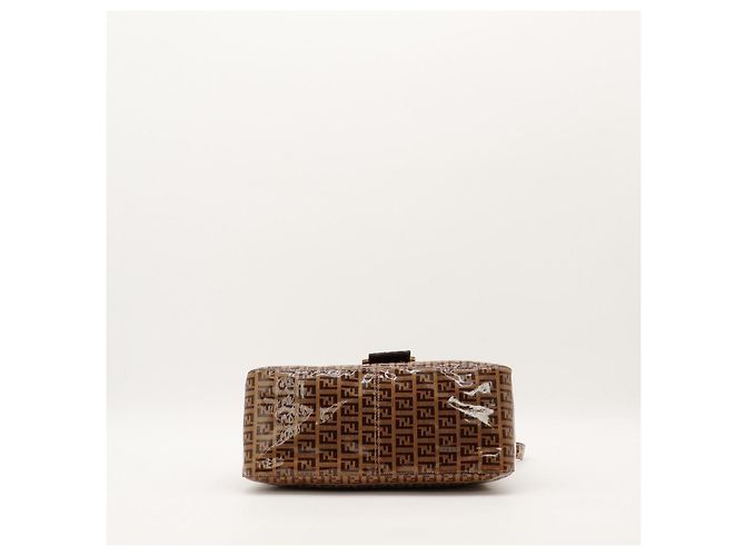 Fendi Borsa Baguette Zucca Monogram Marrone - vista 5