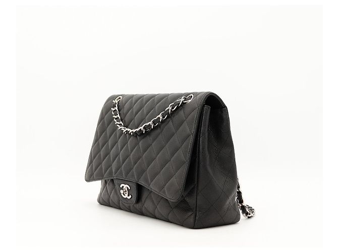 Chanel Borsa Classic Flap Medium in pelle caviar nera Nero - vista 2