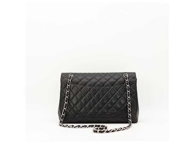 Chanel Borsa Classic Flap Medium in pelle caviar nera Nero - vista 3