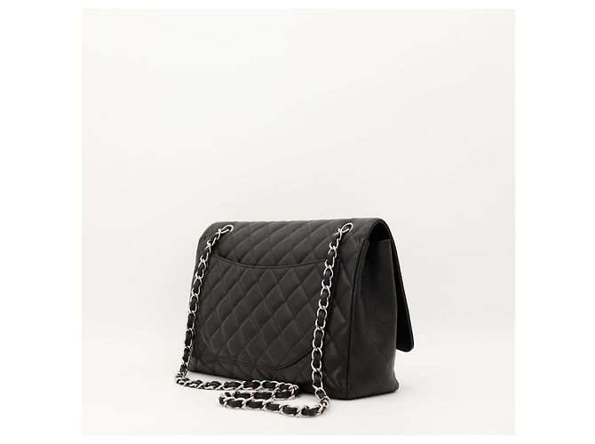 Chanel Borsa Classic Flap Medium in pelle caviar nera Nero - vista 4