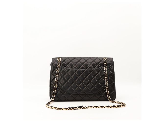 Chanel Classic Flap Medium in pelle d'agnello nera Nero - vista 3
