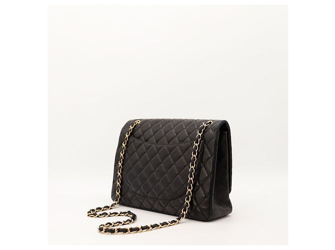 Chanel Classic Flap Medium in pelle d'agnello nera Nero - vista 4
