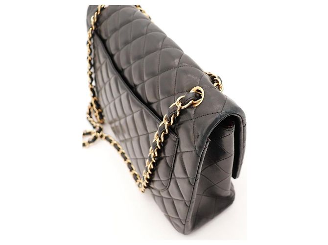 Chanel Classic Flap Medium in pelle d'agnello nera Nero - vista 8