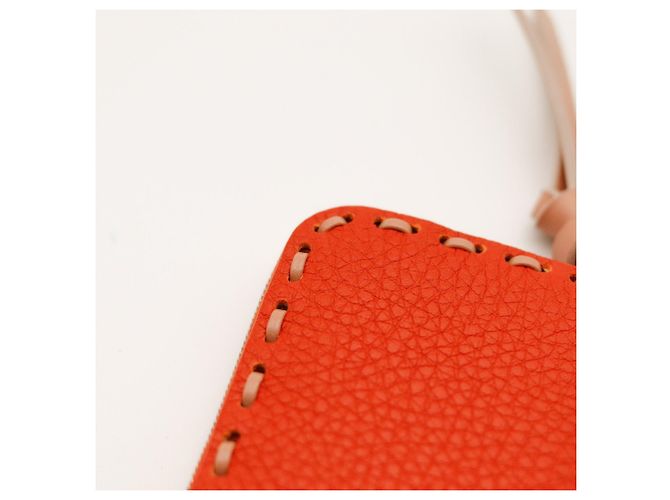 Fendi Roma Cartera de cuero naranja con cremallera - vista 7